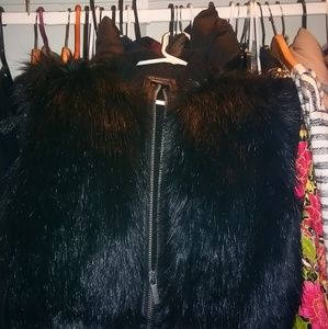 Faux Fur and Sweater Vest